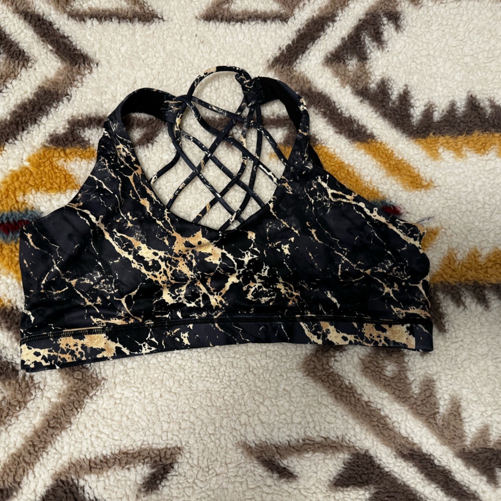 Cvg gold marble butterfly back bra XL
